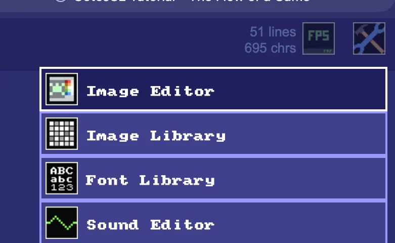 The Image editor can be found in the Tools menu, on the top right of the main GotoJSE Gui.