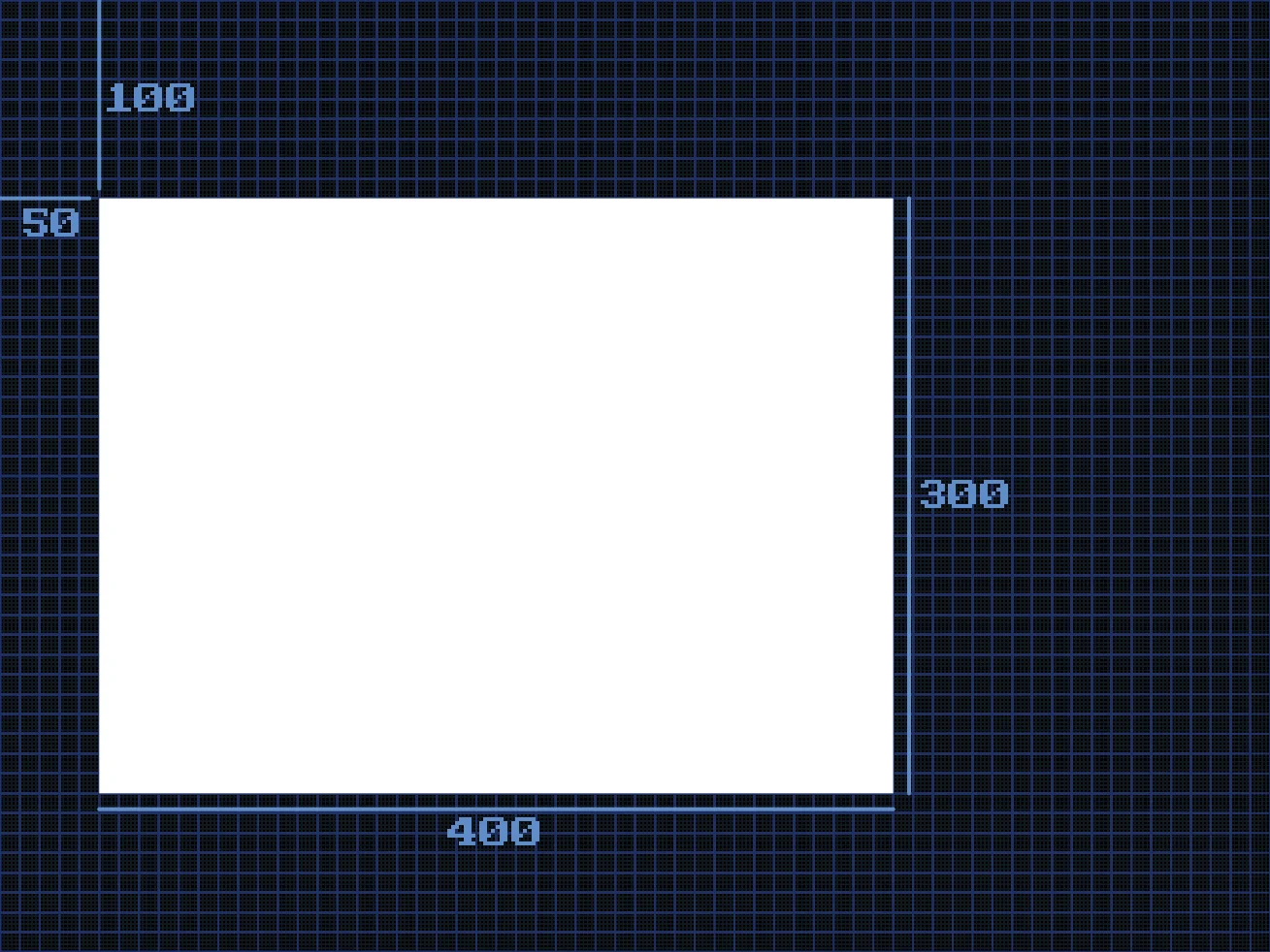 The Rect command on its own will paint a filled rectangle.